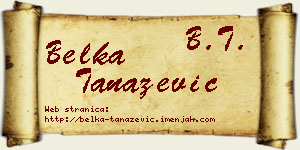 Belka Tanazević vizit kartica